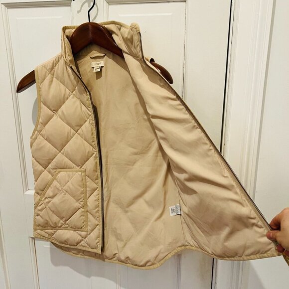 J.Crew Quilted Puffer Down Vest Beige size Small - Picture 14 of 16